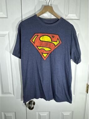 Superman Logo Graphic T-Shirt Blue XL